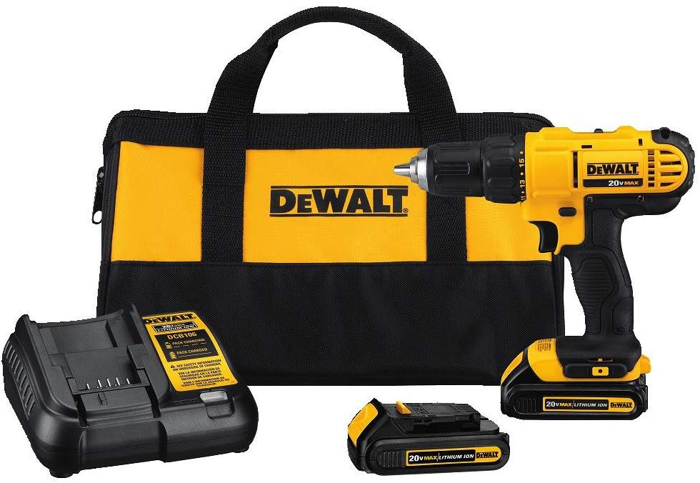 מברגה/מקדחה 20V DCD771C2 1.3AH Dewalt כולל 2 סוללות ותיק במחיר מצחיק!