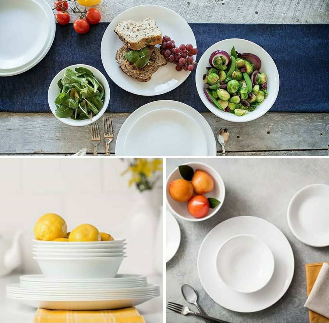 איזה דיל! סט 18 חלקים ל 6 סועדים Corelle של קורנינג דגם Winter Frost