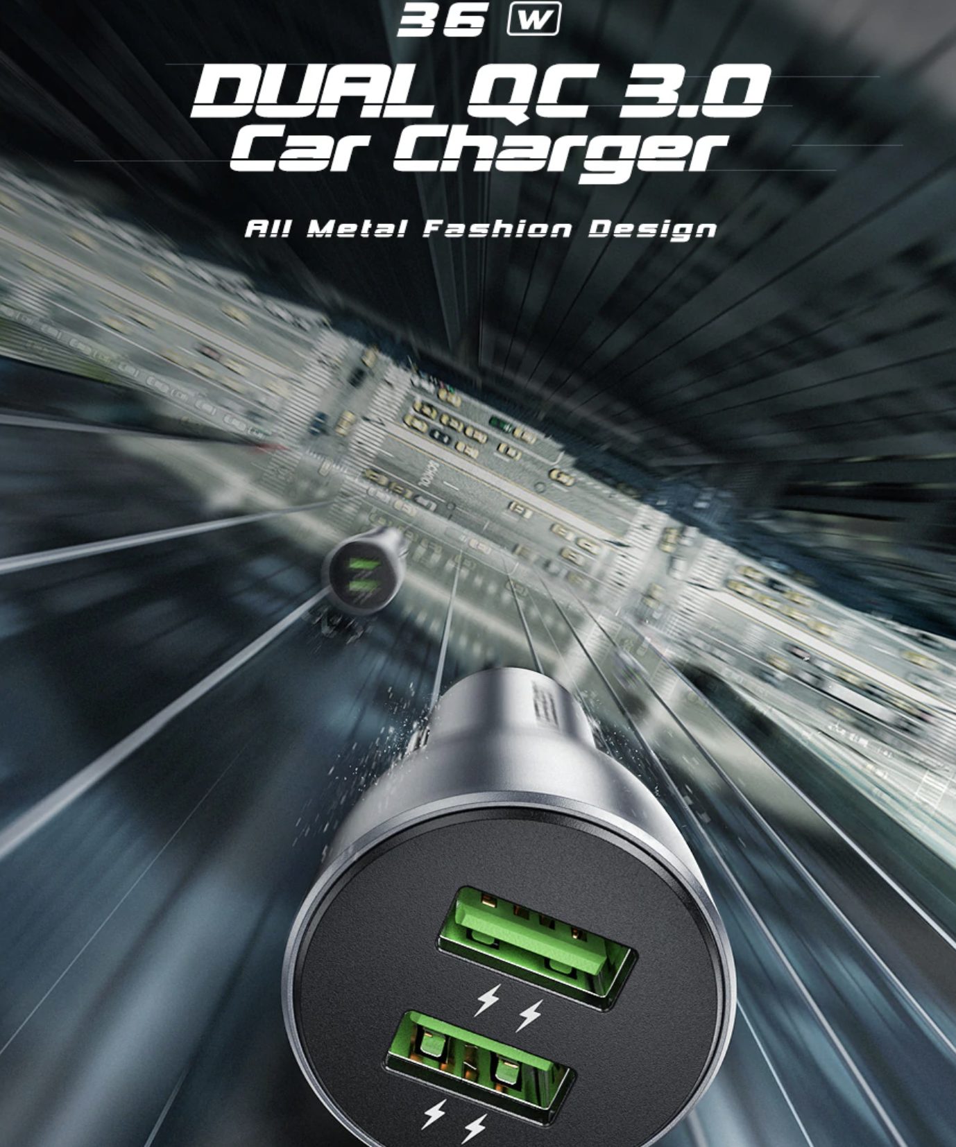 מטען לרכב Ugreen Quick Charge 3.0 36W!