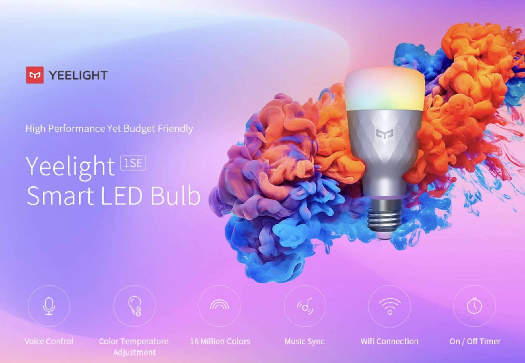 נורה צבעונית חכמה וחסכונית ה Yeelight YLDP001 1SE במחיר רצפה!