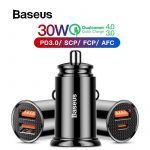חצי חינם! מטען מיני מהיר לרכב Baseus 30W במחיר שלא היה!
