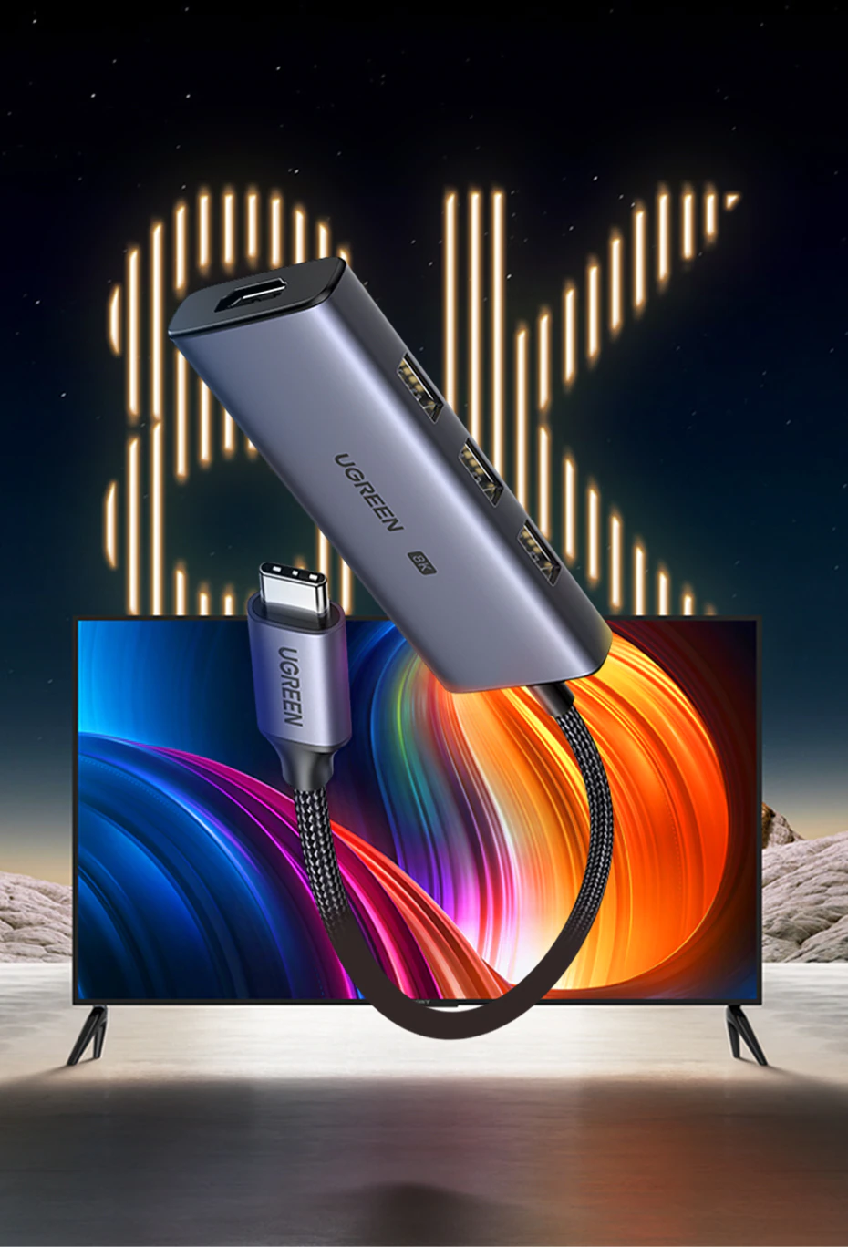 מפצל ה UGREEN USB C HUB 8K30Hz הכולל תמיכה בוידאו עד 8K! Hf65702c89c5f46b595ad87ec2f2571c2V