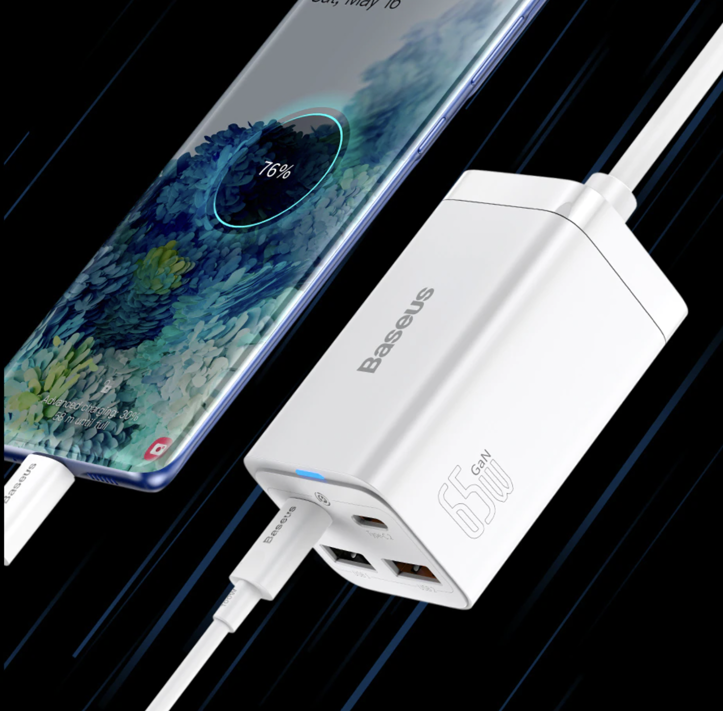 מטען שולחני מרובע מטורף ואיכותי במיוחד Baseus 65W GaN בריסוק מחיר אדיר!! צילום מסך 2021-12-13 ב-19.59.09