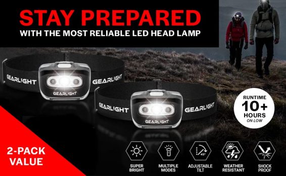 סט של 2 פנסי ראש מבית GearLight עם עשרות אלפי ביקורות במחיר מצחיק!