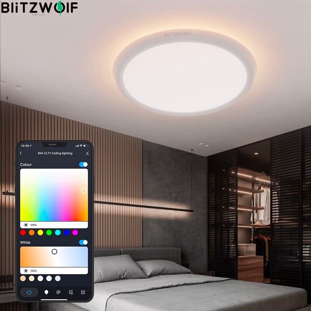 התאורה המושלמת! תאורה צמודת תקרה RGB חכמה BlitzWolf BW-CLT1 ! תאורה צמודת תקרה RGB חכמה BlitzWolf BW-CLT1