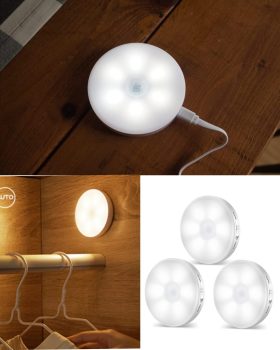 מארז 3 מנורות LED נטענות עם חיישן תנועה במחיר טירוף!