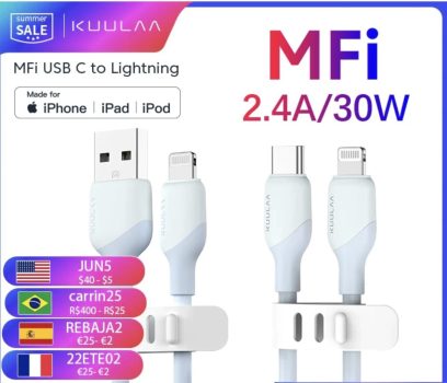 כבלי טעינה לאייפון ומוצרי אפל Lightning כולל MFI במחירי טעות!