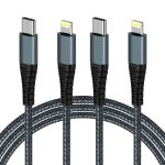 מטורף! 2 כבלים ארוגים לטעינת אייפון בחיבור Lightning מאושרי MFI בחינם!!