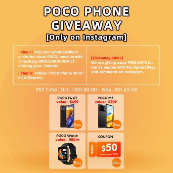 עקבו אחרי פוקו ותוכלו לזכות במכשירי POCO F4 GT, M5, שעון חכם ועוד!
