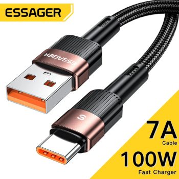 כבל USB רגיל לטייפ סי מהיר עד 100W מבית Essager במחיר כמעט חינם!