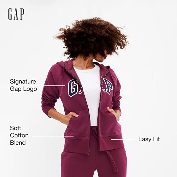 קפוצ'ון של GAP עם לוגו ורוכסן לנשים במחיר שחיטה 6187B8axMYL._AC_UX679_