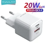 מטען קיר מיני כפול 20W בטכנולוגיית GaN מבית KUULAA במחיר מתנה!