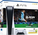קונסולת משחק Sony PlayStation 5 825GB Bluray Edition + משחק פיפא FC 24 ושובר FUT DLC – אחריות יבואן רשמי