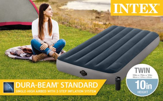 מיטת אוויר מתנפחת ליחיד Intex Dura-Beam עם משאבה מובנית!