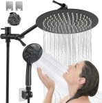 סט מערכת רחצה למקלחת Ordenado משולבת ראש גשם 10″ + זרוע מאריכה מתכווננת, ראש דוש 9 מצבים, צינור ועוד בשליש מחיר!
