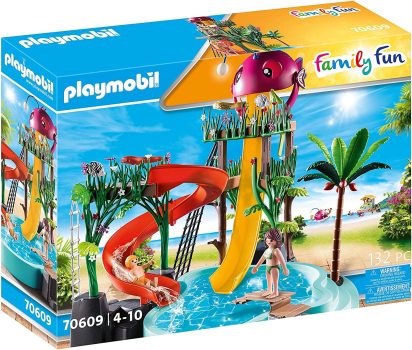 ריסוק מחיר וקופון ויזה! דיל טירוף! Playmobil פארק מים עם מגלשות