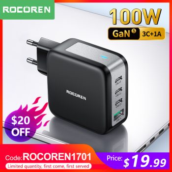 מטען אחד? מטען להכל! המטען העוצמתי Rocoren 100W GaN