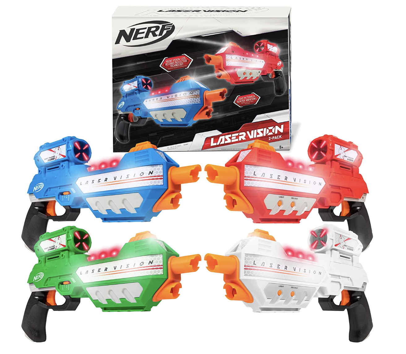 זו ערכת לייזר טאג או NERF? שניהם! ערכת 4 רובי EastPoint Sports NERF Laser Vision צילום מסך 2023-05-18 ב-9.47.12
