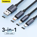 כבל טעינה מהיר 3 ב-1 Baseus במחיר רצפה ומשלוח מהיר חינם!