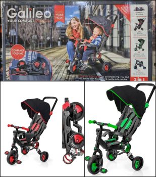 תלת אופן קומפקטי מתקפל 3 ב 1 Galileo במחיר שחיטה מטריף!