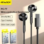 חצי חינם! אוזניות Awei PC-7T/PC-7 בחיבור אוזניות או Type-C במחיר בדיחה!
