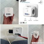 מפצל קוביה 3 שקעים + 4 USB מבית Lencent במחיר טירוף!