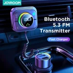 מטען לרכב 3 יציאות הכולל דיבורית, משדר FM, בלוטוס 5.3 ותמיכה בטעינה מהירה PD/QC3 מבית Joyroom