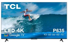 טלוויזיה חכמה TCL" LED 4K P635  כוללת Google TV בגודל 50" במחיר שווה!