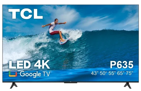 טלוויזיה חכמה TCL" LED 4K P635  כוללת Google TV בגודל 50" במחיר שווה!