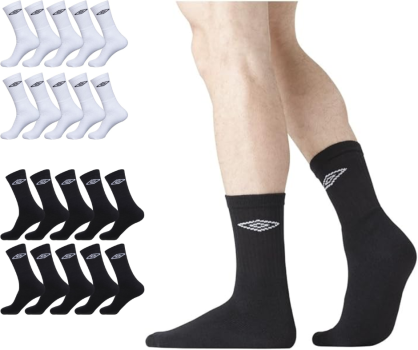 מארז 20 זוגות גרבי ספורט UMBRO ב99₪ בלבד!