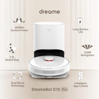 ‏שואב אבק רובוטי ‏שוטף Dreame DREAMEBOT D10 PLUS