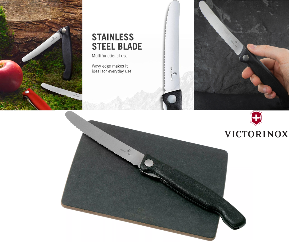 סט קרש חיתוך +סכין ירקות מתקפלת עם להב משונן Victorinox Swiss Classic Victorinox Swiss Classic