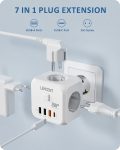 מפצל קוביה דור 2 עם טעינה מהירה! 3 שקעים + 4 USB מבית Lencent במחיר טירוף!