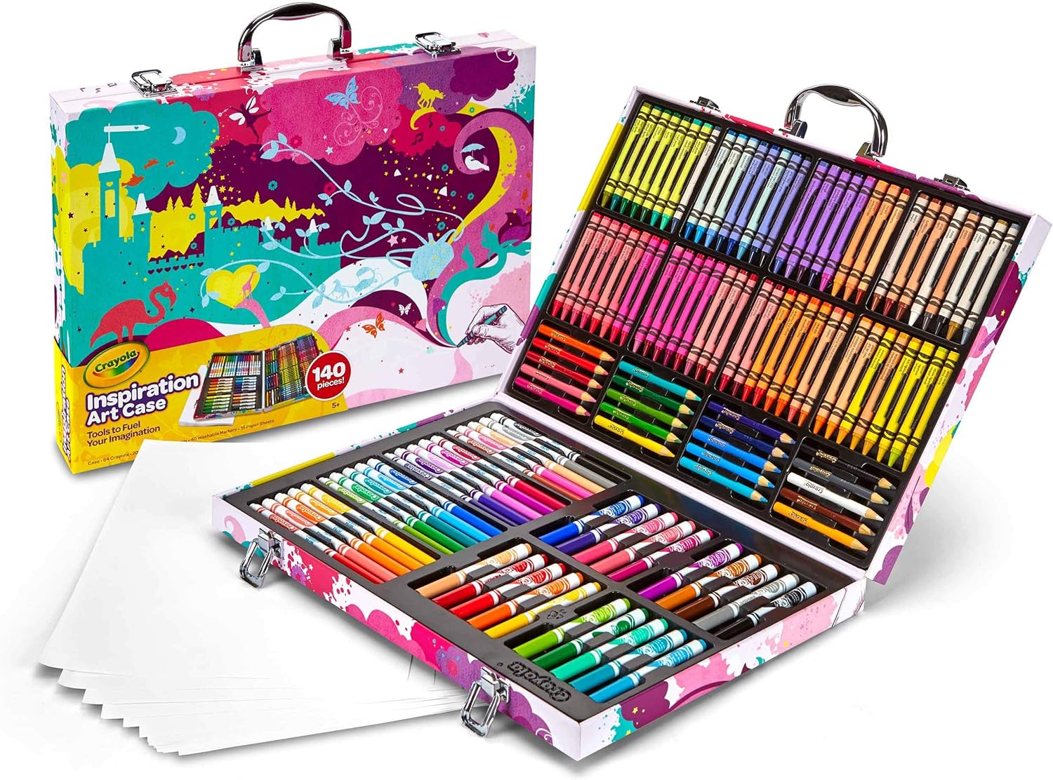 ערכת מזוודה לציור וצביעה קראיולה Inspiration Art של Crayola בוורוד 140 יח' במחיר שווה! 91A+tWj8-6L._AC_SL1500_
