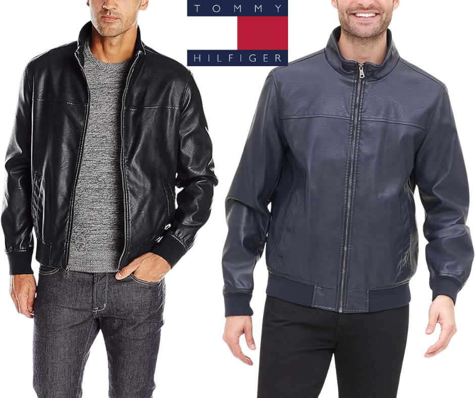 ג'קט בומבר מעור סינטטי טומי הילפיגר Tommy Hilfiger