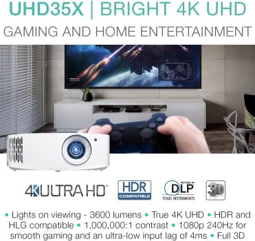 זה מקרן! מקרן גיימינג Optoma UHD35x True 4K UHD 240Hz במחיר אשש!