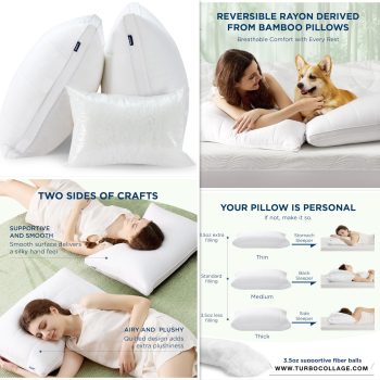 זוג כריות נושמות כביסות Bedsure עם מילוי נוסף בכפל קופונים!