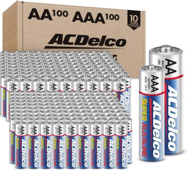 מארז ענק 100 סוללות AA ו-100 סוללות AAA מבית ACDelco Basics במחיר בדיחה!