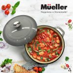 סיר ברזל יצוק אמייל 6 ליטר של Mueller בצבע אפור במחיר מעולה ומשלוח חינם!
