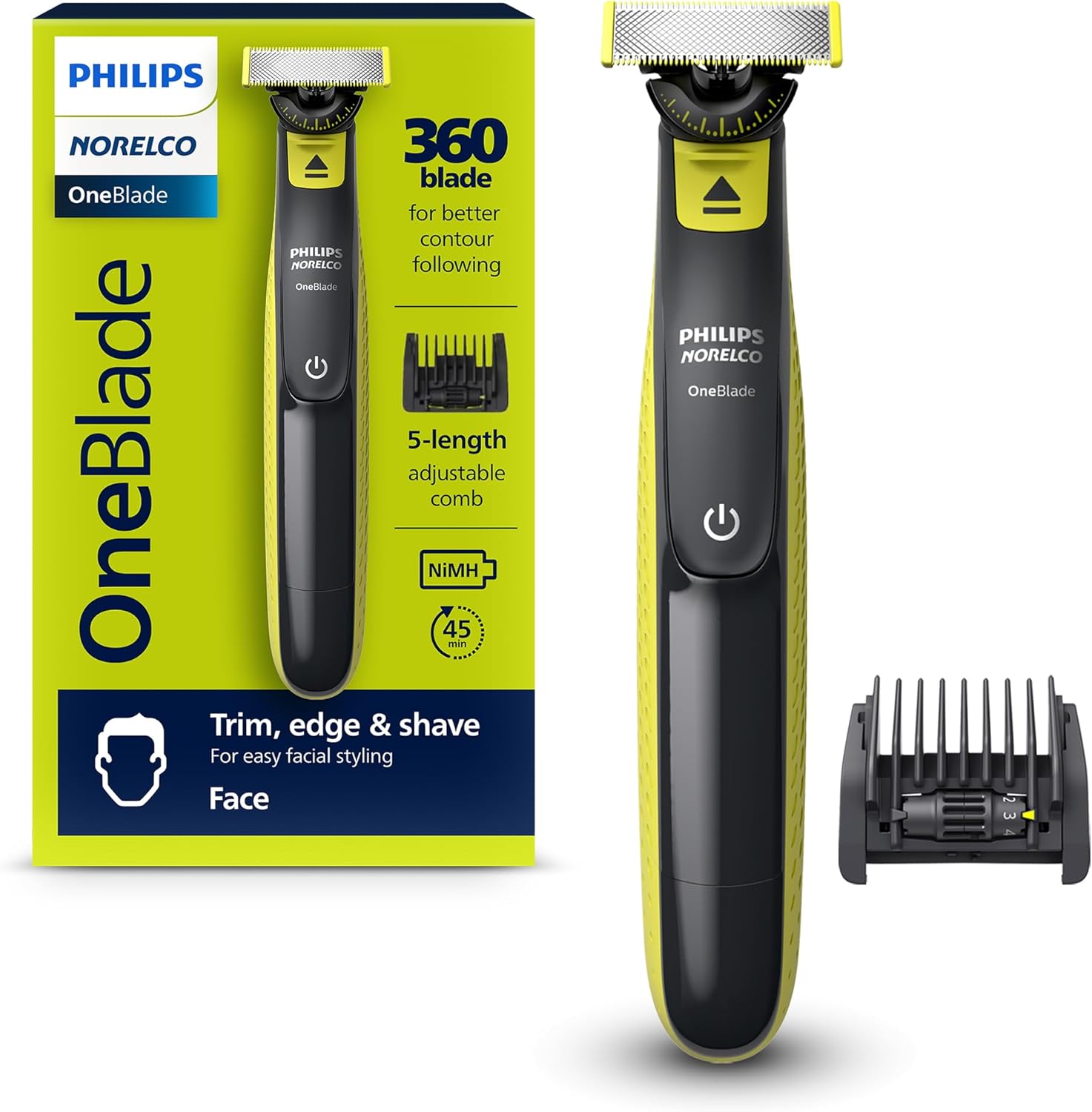מכונת תספורת וקוצץ זקן Philips Norelco OneBlade 360 Face QP2724/90 711EtP79nPL._AC_SL1500_