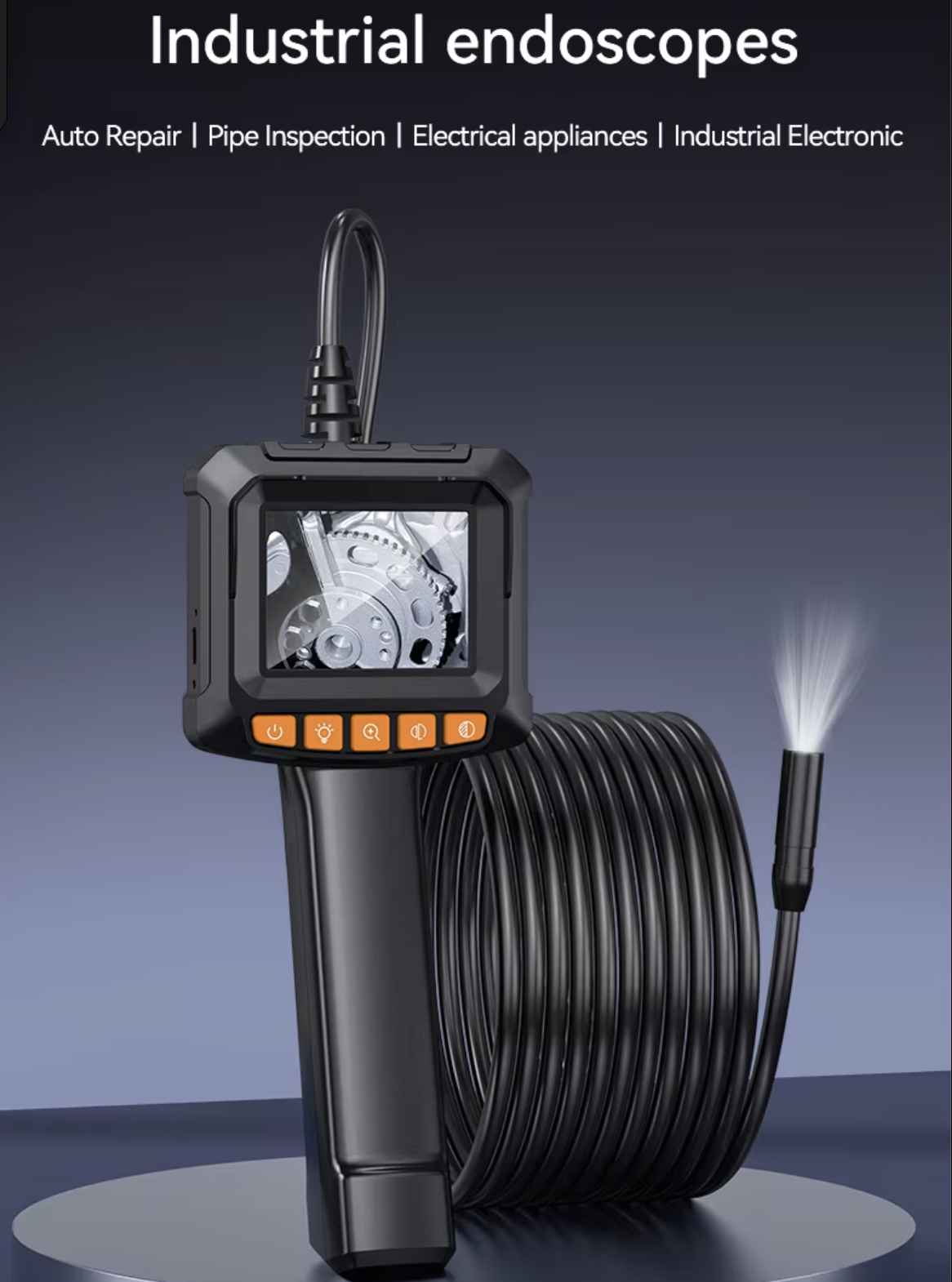 מצלמת אנדוסקופ תעשייתית עם מסך 2.4″