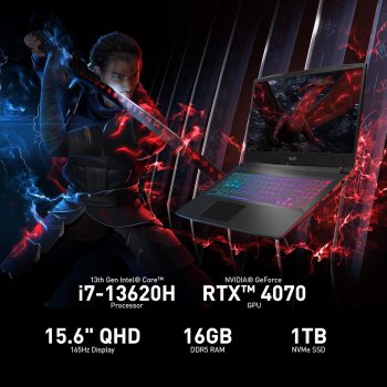דיל בלאק פריידי! מחשב נייד גיימינג MSI Katana 15  מסך 15.6" QHD, זכרון 16/1TB כרטיס 4070 ומעבד i7-13650HX