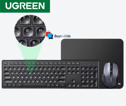 סט מקלדת ועכבר אלחוטיים UGREEN  2.4GHz 4000DPI כולל עברית במחיר שווה!