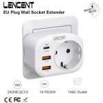 מטען קיר משולב תקע ו-3 כניסות USB מבית Lencent בסופר דיל שווה!