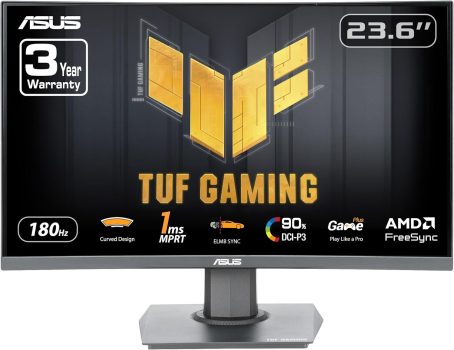 מסך מוניטור גיימינג קעור ASUS TUF Gaming “24 VG24VQER במחיר מדהים!