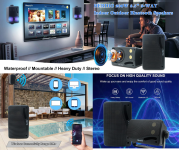 זוג רמקולים מוגבר בלוטות' חיצוניים עמידים במים Herdio 3.5" במחיר שווה!