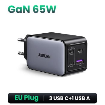 מטען קיר חדש פרימיום 4 יציאות Ugreen 65W במחיר חריג!!