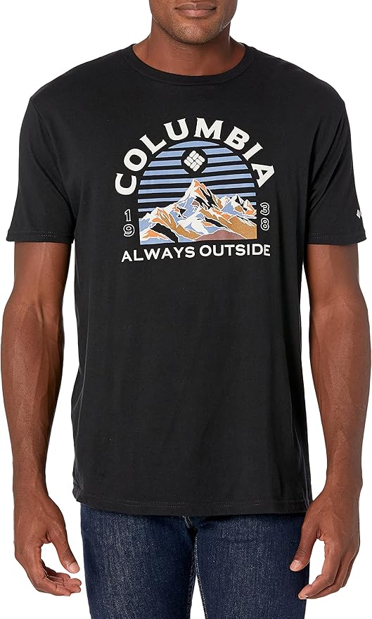 חולצת טי Columbia לגבר בשחור עם הדפס Always Outside