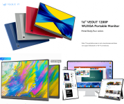 🖥️ מסך נייד 16" מהדור החדש  VEOUT V1 1200P במחיר הזול אי פעם!