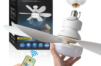 מאוורר תקרה קומפקטי עם תאורת לד מובנית המתחבר לבית נורה רגילה במחיר בדיחה!